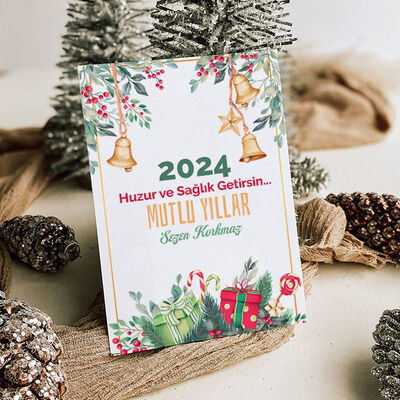 Yılbaşı Çanları Temalı Kişiye Özel Kartpostal - 2