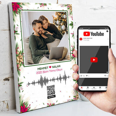 Yılbaşı Hediyesi Ses İzi Kanvas Tablo - 1