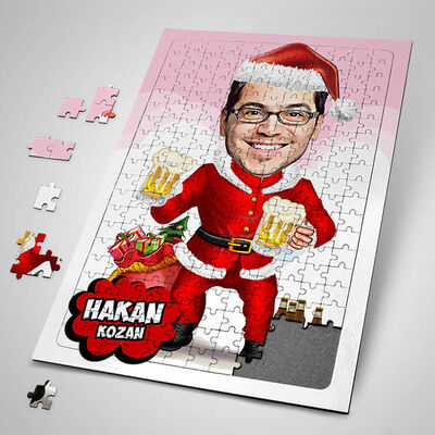 Yılbaşı Partisi Erkeğe Özel Karikatürlü Puzzle - 1