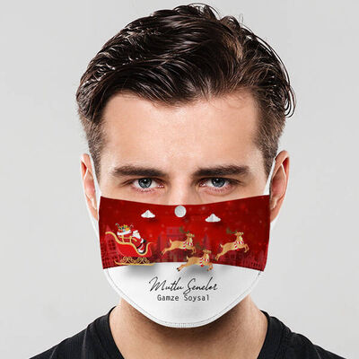 Yılbaşı Tasarımlı Yıkanabilir Maske - 1