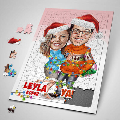 Yılın Aşıkları Karikatürlü Puzzle - 1