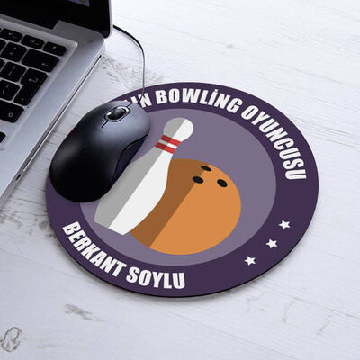 Yılın Bowling Oyuncusu İsme Özel Yuvarlak Mousepad - 1