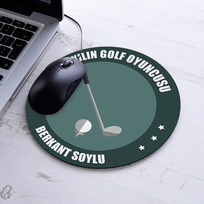 Yılın Golf Oyuncusu İsme Özel Yuvarlak Mousepad - 1