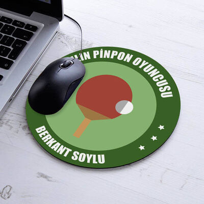 Yılın Pinpon Oyuncusu İsme Özel Yuvarlak Mousepad - 1