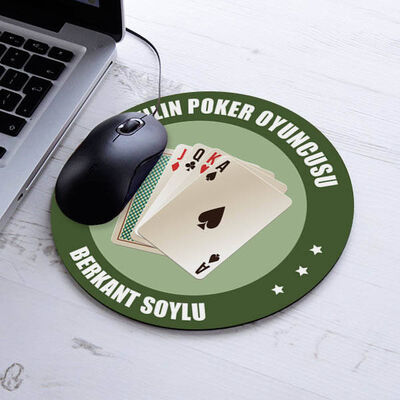 Yılın Poker Oyuncusu İsme Özel Yuvarlak Mousepad - 1