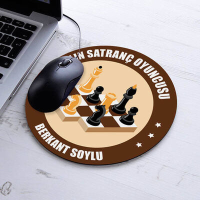 Yılın Satranç Oyuncusu İsme Özel Yuvarlak Mousepad - 1