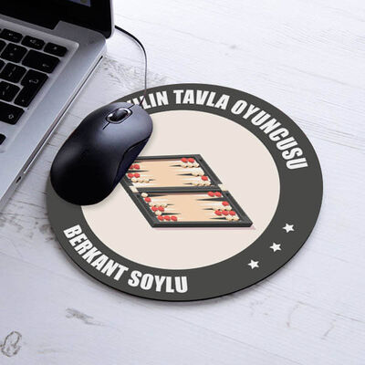 Yılın Tavla Oyuncusu İsme Özel Yuvarlak Mousepad - 1
