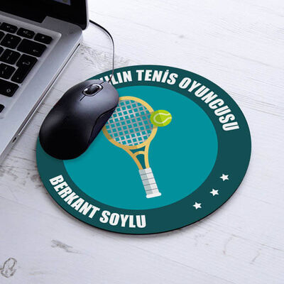 Yılın Tenis Oyuncusu İsme Özel Yuvarlak Mousepad - 1