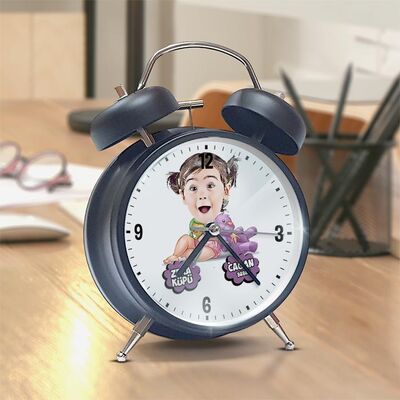 Zeka Küpü Kız Çocuk Karikatürlü Çalar Saat - 3