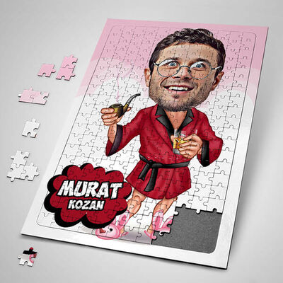 Zengin Adam Karikatürlü Puzzle - 1
