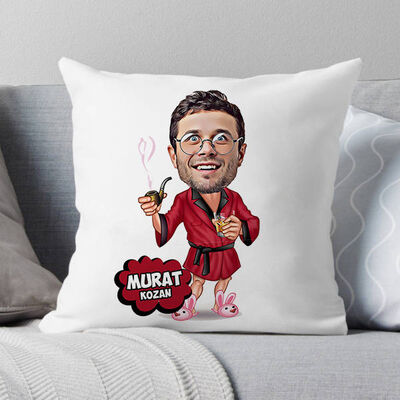 Zengin Adam Karikatürlü Yastık - 1