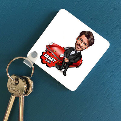 Zengin ve Yakışıklı Karikatürlü Anahtarlık - 1