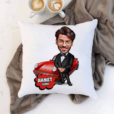 Zengin ve Yakışıklı Karikatürlü Yastık - 1