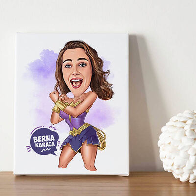 Zeyna Kadın Karikatürlü Kanvas Tablo - 1