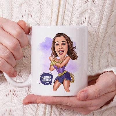 Zeyna Kadın Karikatürlü Kupa Bardak - 1